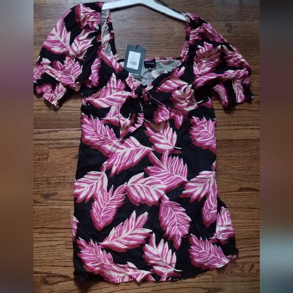 Who What Wear Black And Pink Floral Dress